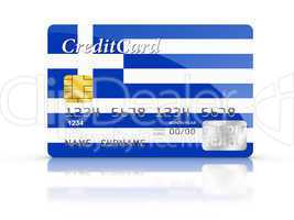 Credit Card covered with Greek flag