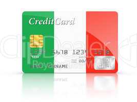 Credit Card covered with Italy flag.