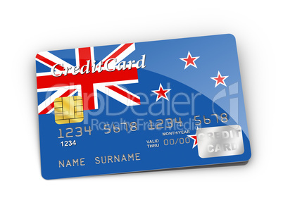 Credit Card covered with New Zealand flag.