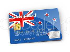 Credit Card covered with New Zealand flag.