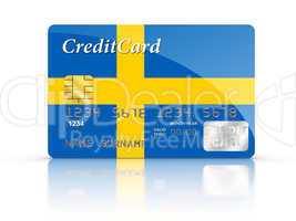 Credit Card covered with Swedish flag.