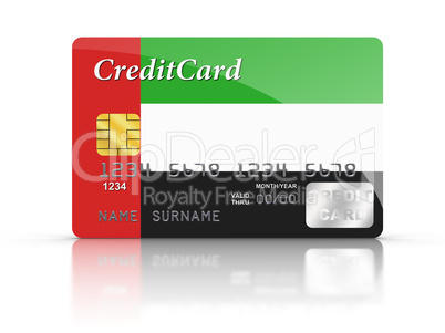 Credit Card covered with United Arab Emirates Flag.