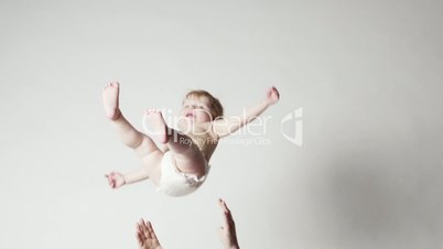 Father Playing With Baby Girl, 300fps