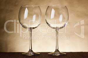 Two empty glasses