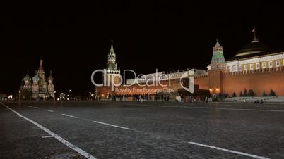 Night Red Square Kremlin  St. Basil's Cathedral