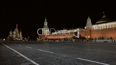 Night Red Square Kremlin  St. Basil's Cathedral