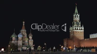 Night Red Square Kremlin  St. Basil's Cathedral