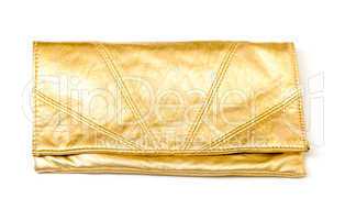 Luxury gold leather clutch bag