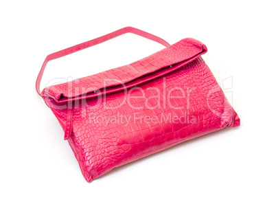 Fashionable pink leather handbag