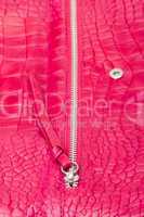 Textured pink leather with zipper