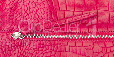 Textured pink leather with zipper