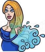 woman cartoon illustration aquarius sign