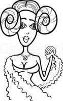 woman aries sign for coloring