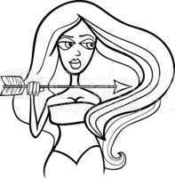 woman sagittarius sign for coloring