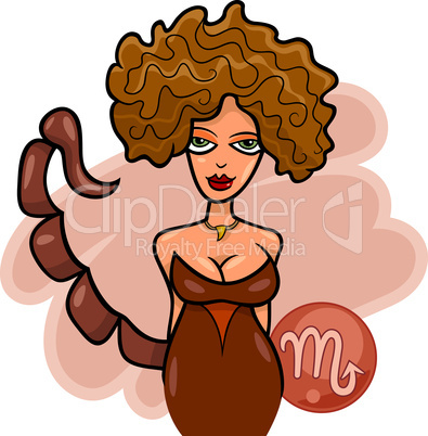 woman cartoon illustration scorpio sign