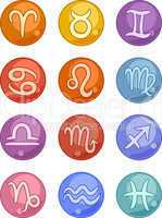 Zodiac horoscope signs icons