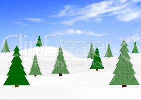 Winter landscape with fir-trees
