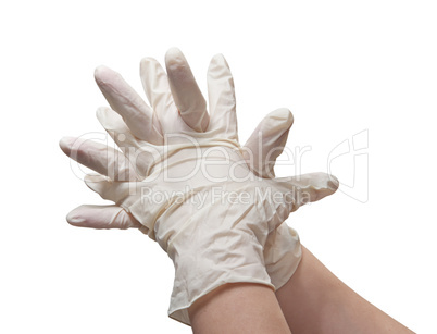 Hands of a doctor in a sterile gloves