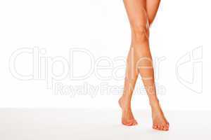 Beautiful legs walking on tip toe
