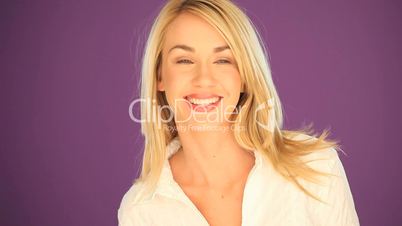 Blonde student with lovely smile