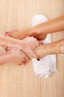 Beautician giving a foot massage