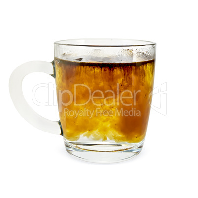 Coffee granulated in a glass mug