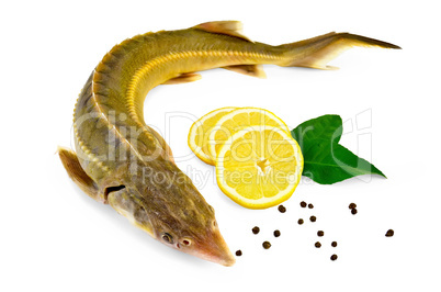 Fish starlet with lemon and pepper