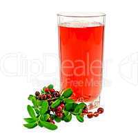 Juice cowberry with berries