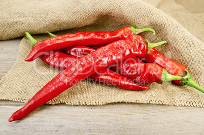 Peppers hot red on sacking