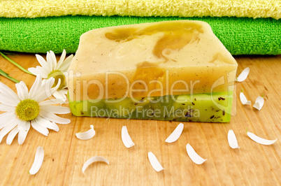 Soap homemade green and yellow