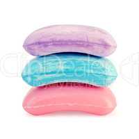 Soap pink with blue and purple