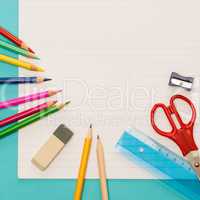 Back to school notepad with supplies