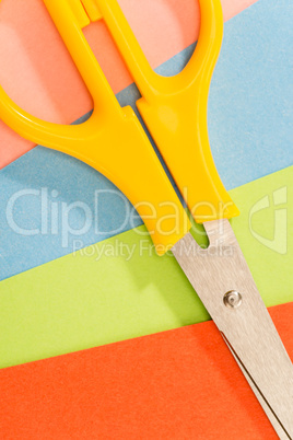 Color papers with scissors paperwork art