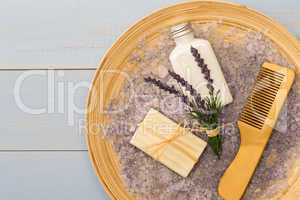 Provence lavender cosmetic products wooden comb