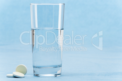 Soluble tablet throw in water glass