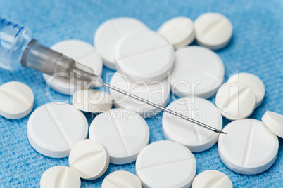 Injection needle with prescription pills