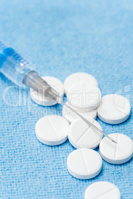 Injection needle with prescription pills