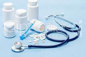 Medical supplies with spilled pills