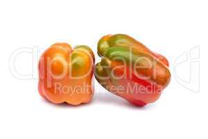 Two sweet pepper on white