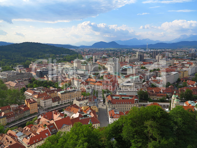 Beautiful scene of Capital City Ljubljana in Slovenia