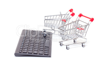 Computer keyboard with shopping carts