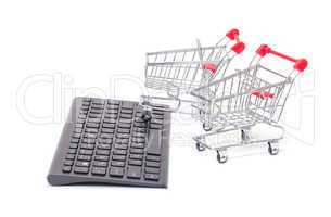 Computer keyboard with shopping carts