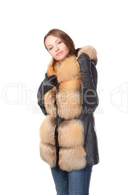 Stylish woman in winter fashion