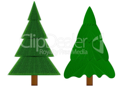 Two evergreen fir-trees