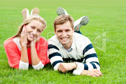 Happy young couple outdoors