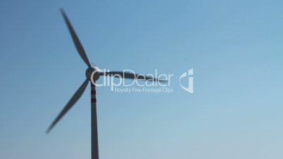 Static shot of a wind turbine