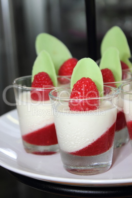 The raspberry panacotta