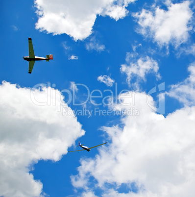 two gliders in the sky