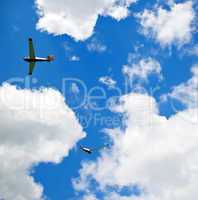 two gliders in the sky