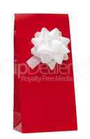 gift box with white bow isolated on white background